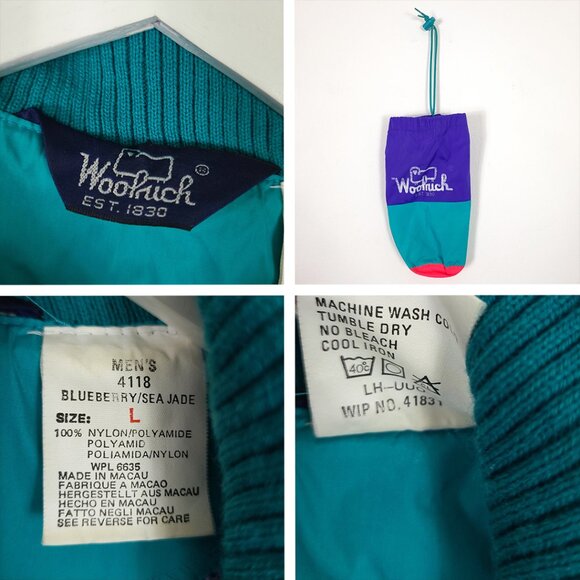 Vintage Woolrich Retro Colorblock Full Zip Windbreaker Jacket - Picture 5 of 8